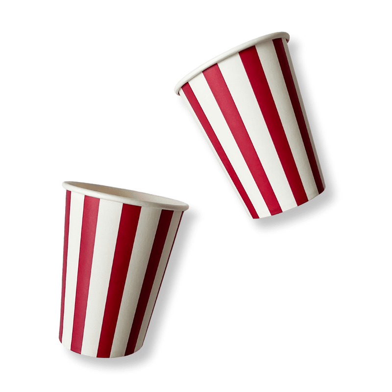 Josi James Red & White Striped Cups - Putti Fine Furnishings