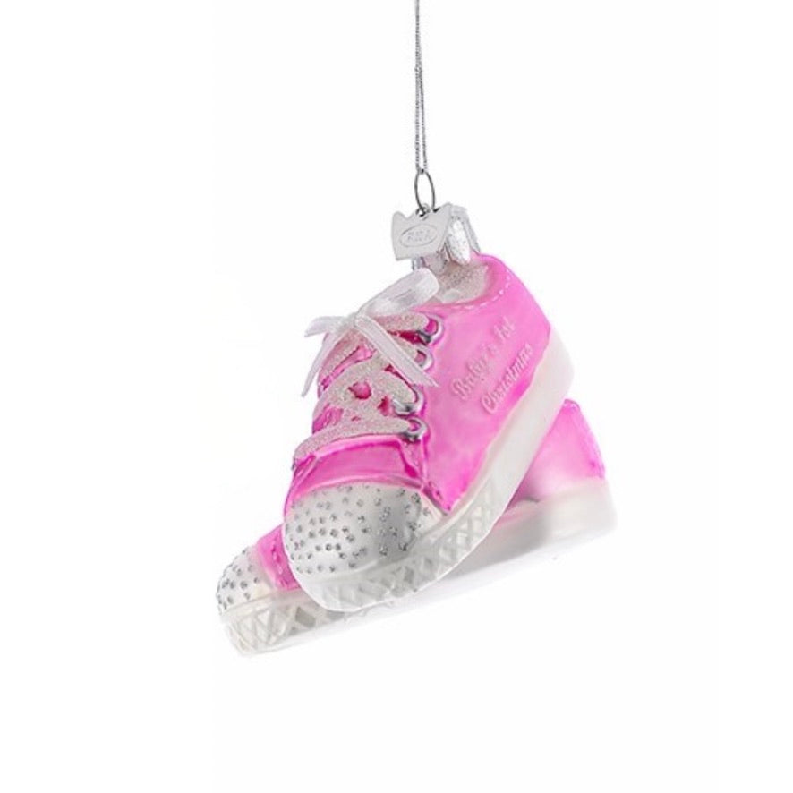 Kurt Adler ""Baby's First Christmas" Pink Sneakers | Putti Decorations 