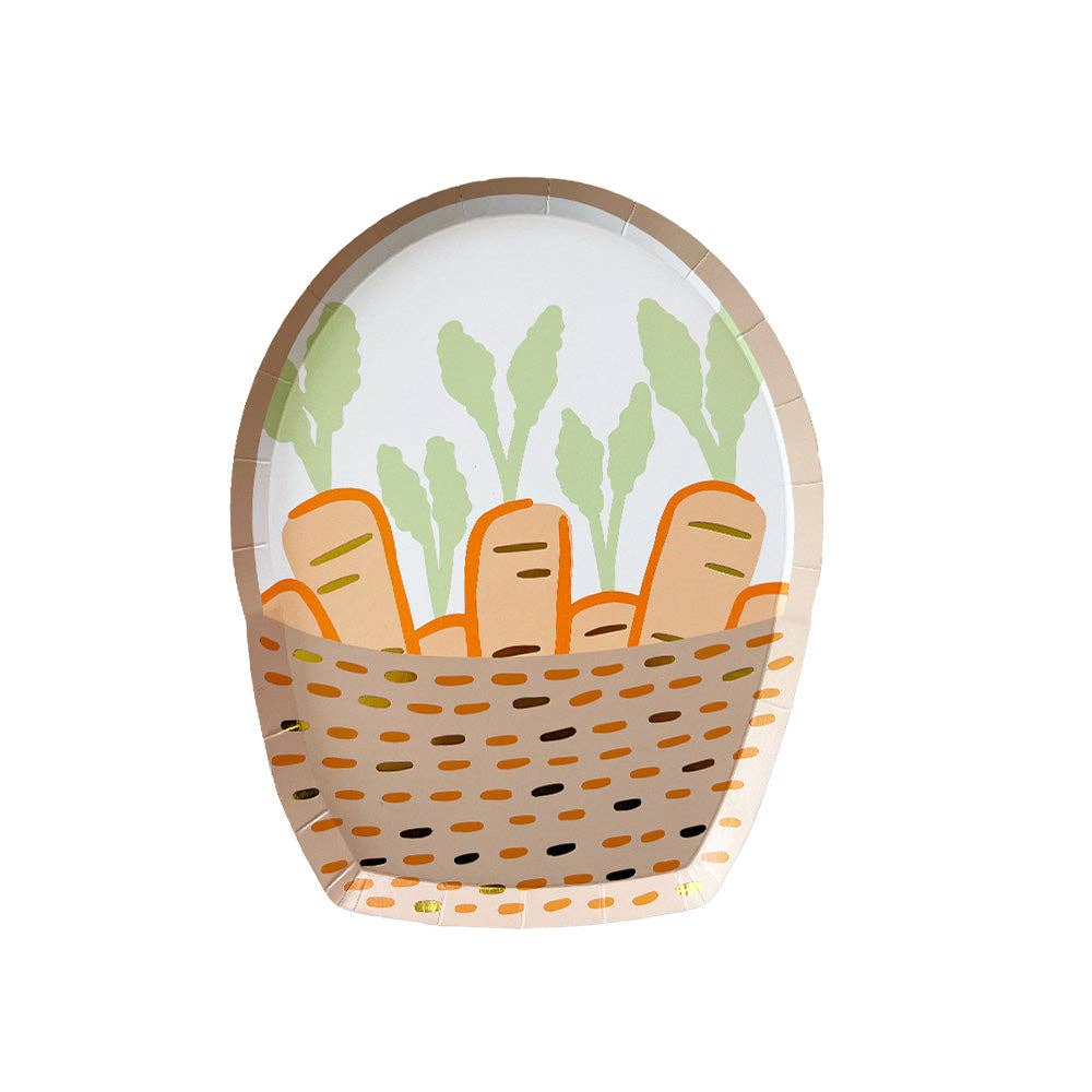 Bunnies In The Garden Small Basket Plates | Putti Party Supplies 