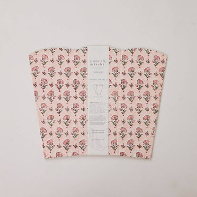 Block Printed Waste Paper Basket - Ditsy Floral Blush