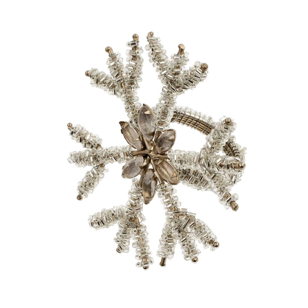 Tinsel Snowflake Napkin Ring | Putti Christmas Decorations 