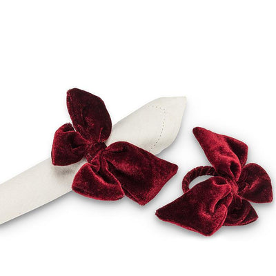 Velvet Bow Napkin Ring - Burgundy | Putti Christmas Entertaining
