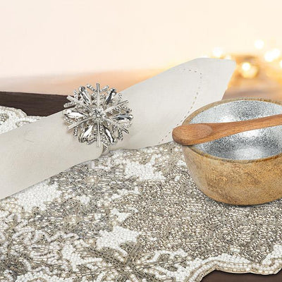 Beaded Snowflakes Table Runner | Putti Christmas Celebrations Canada