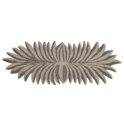 Silver Palm Leaf Bead Table Runner | Putti Fine Furnishings Canada