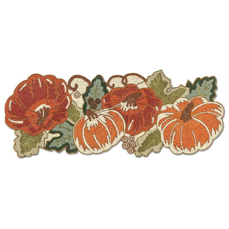 Beaded Pumpkin Table Runner