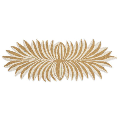 Gold Palm Leaf Bead Table Runner | Putti Fine Furnishings Canada
