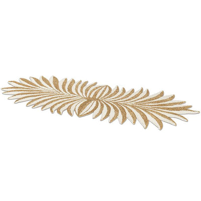 Gold Palm Leaf Bead Table Runner | Putti Fine Furnishings Canada