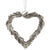 Beaded Heart Ornament - Silver | Putti Christmas Decorations 