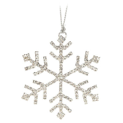 Jewelled Silver Snowflake Ornament  | Putti Christmas Decorations