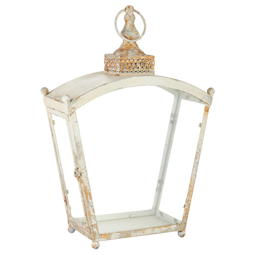 Ivory and Gold Distressed Lantern