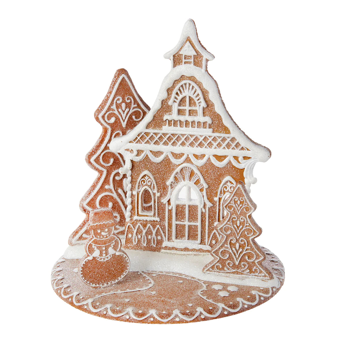 White Icing Gingerbread House Scene