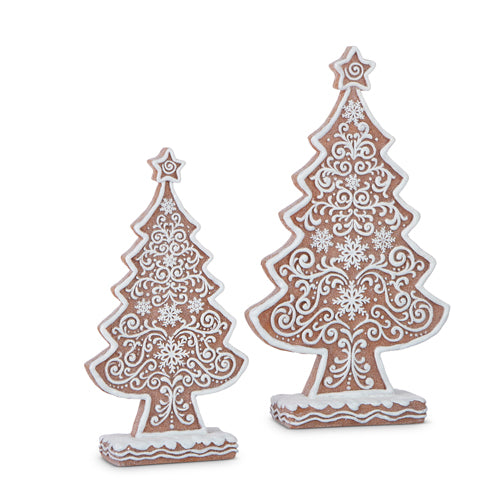 Frosted Gingerbread Trees | Putti Christmas Decorations 
