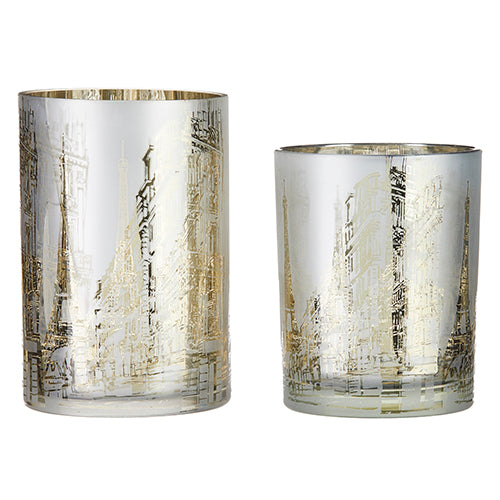 Etched Eiffel Tower Decorative Mercury Glass | Putti Christmas Canada 