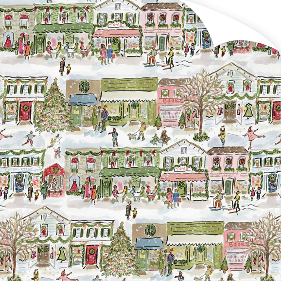 Dogwood Hill Merry Main Street Wrapping Paper Roll