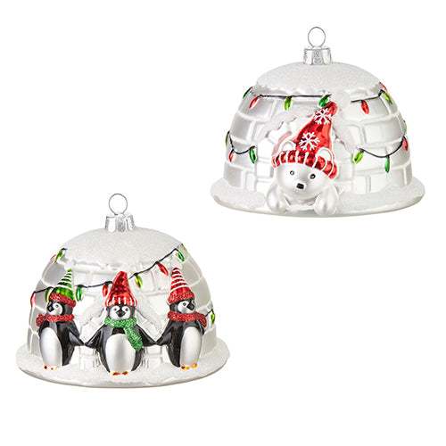 Penguin and Polar Bear Igloo Ornament