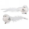 White Feather Clip Bird with Jewelled Wings