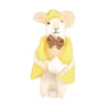 "Tea Time" Yellow Jacket Felted Mouse Ornament | Putti Decorations
