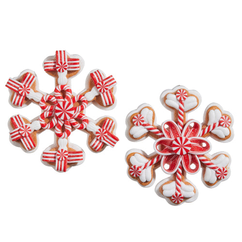 Peppermint Snowflake Cookie Ornament  | Putti Christmas Decorations 
