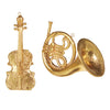 Gold Violin Ornament | Putti Christmas Decorations