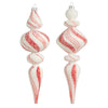 Peppermint Swirl Glass Finial Ornament | Putti Christmas Decorations