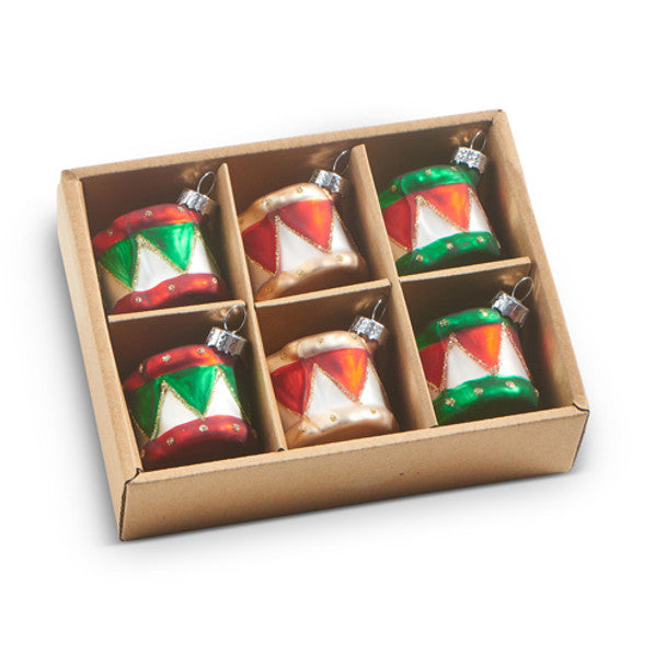 Glass Drum Ornaments - Box of 6