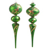 Holly Leaf Glass Finial Ornament  | Putti Christmas Celebrations