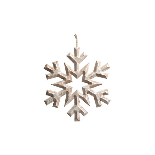 Whitewashed Snowflake Decoration - Small
