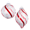 Beaded Peppermint Swirl Glass double point Ornament