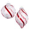 Beaded Peppermint Swirl Glass Ball Ornament