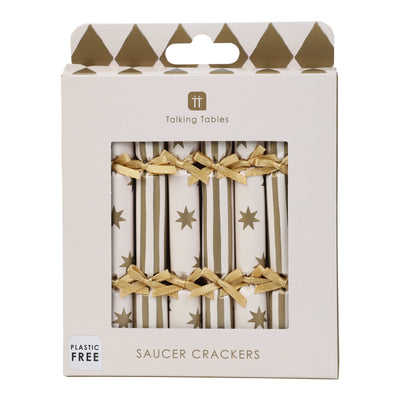 Gold Christmas Saucer Crackers