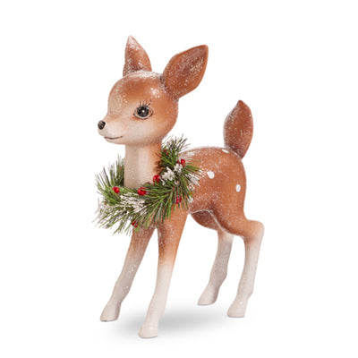 Retro Deer with Wreath - Standing  | Putti Christmas