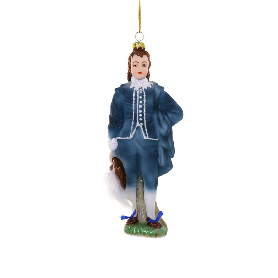 Cody Foster Blue Boy Glass Ornament  | Putti Christmas Decorations