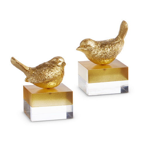 Gold Bird on Two Toned Plaque | Putti Fine Furnishings 