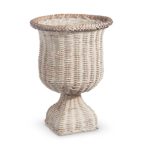 White Wash Basket Weave Planter