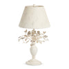 Distressed Ivory Floral Lamp with Shade | Putti Fine Furnishings