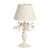Distressed Ivory Floral Lamp with Shade