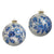 Blue Floral Glass Ball Ornament | Putti Christmas Decorations 