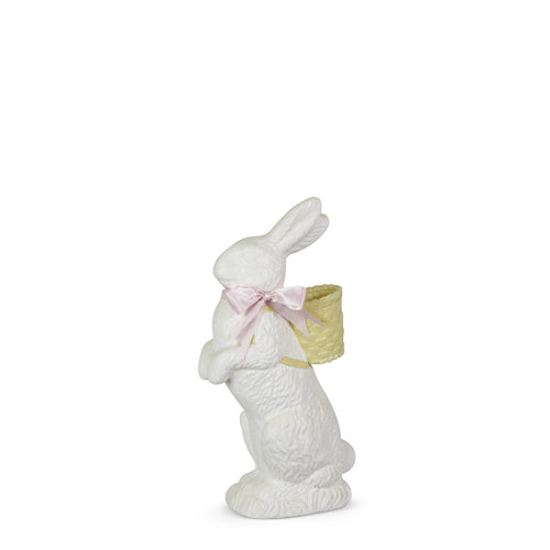 White Bunny with Basket Backpack | Putti Fine Furnishings 