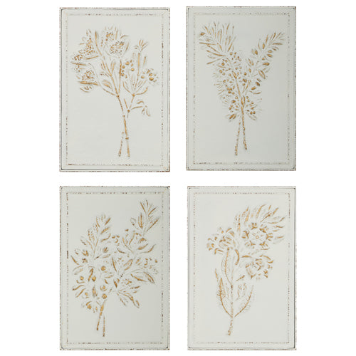 Botanical Embossed Metal Wall Art