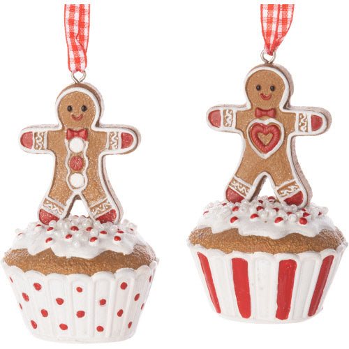 Gingerbread Man on Cupcake Ornament