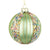 Matte Green with Sequin Stripes Glass Ball Ornament