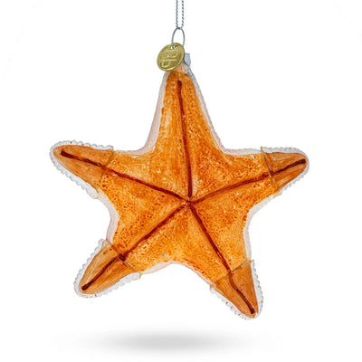 Glittered Starfish Glass Ornament