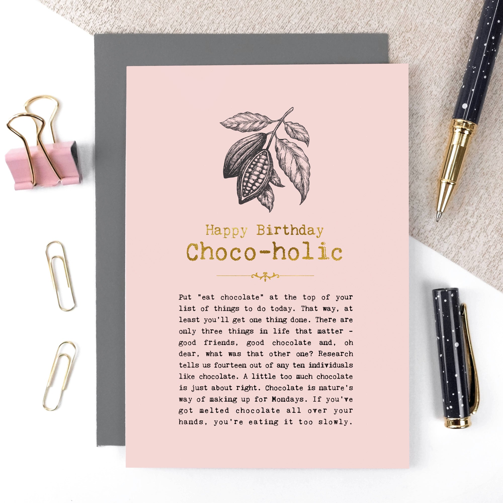 Foiled Birthday Card For Chocolate Lovers