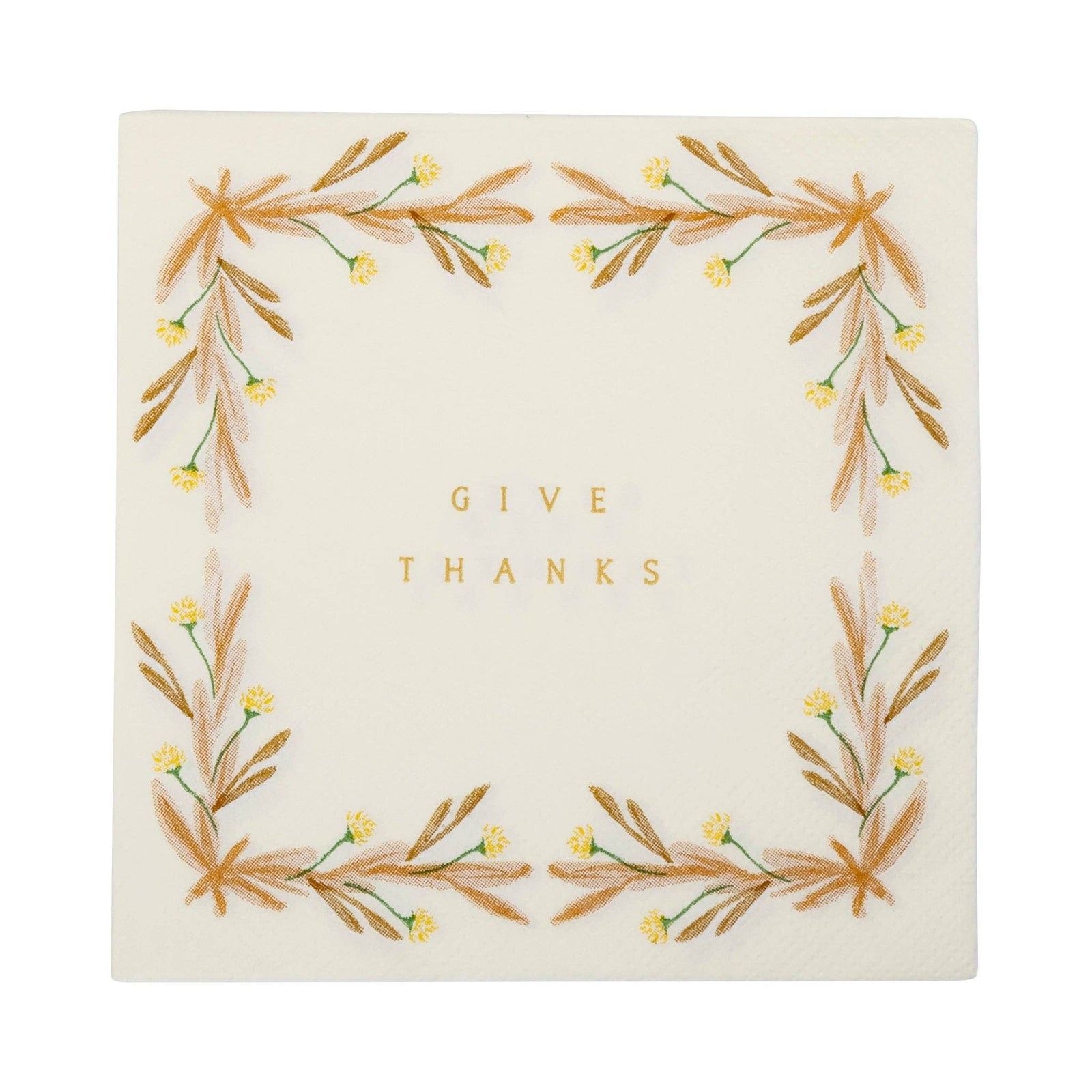 Give Thanks Cream Cocktail Napkin
