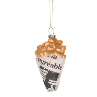 French Fries Glass Ornament | Putti Christmas Decorations