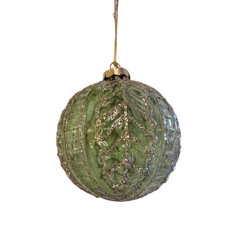 Green Moulded Ball Ornaments