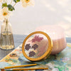 Rosy Rings - Blackberry & Coconut Large Watercolor Pressed Floral Candle