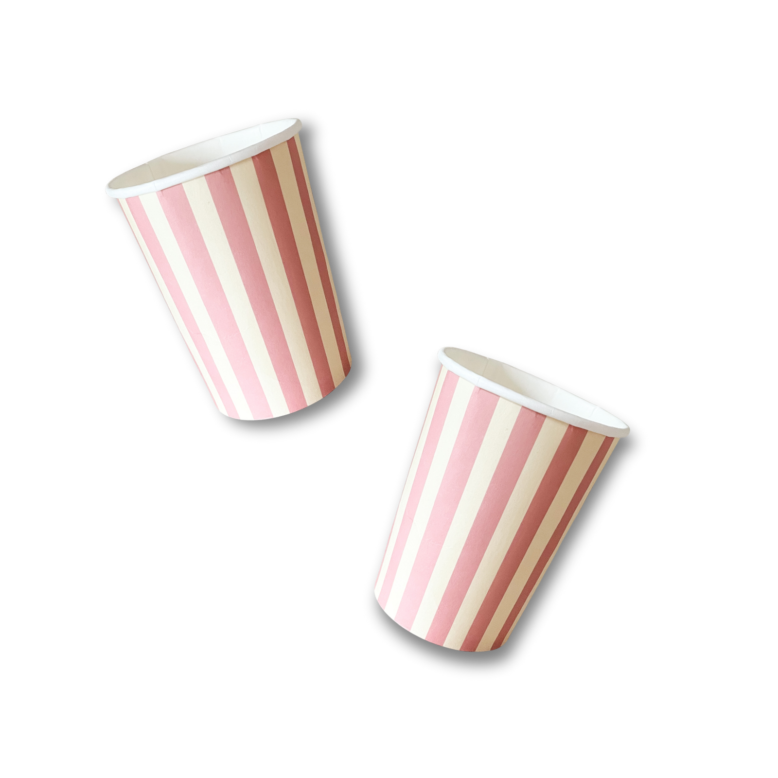 Josi James Pink and White Stripe Cups - Putti Fine Furnishings
