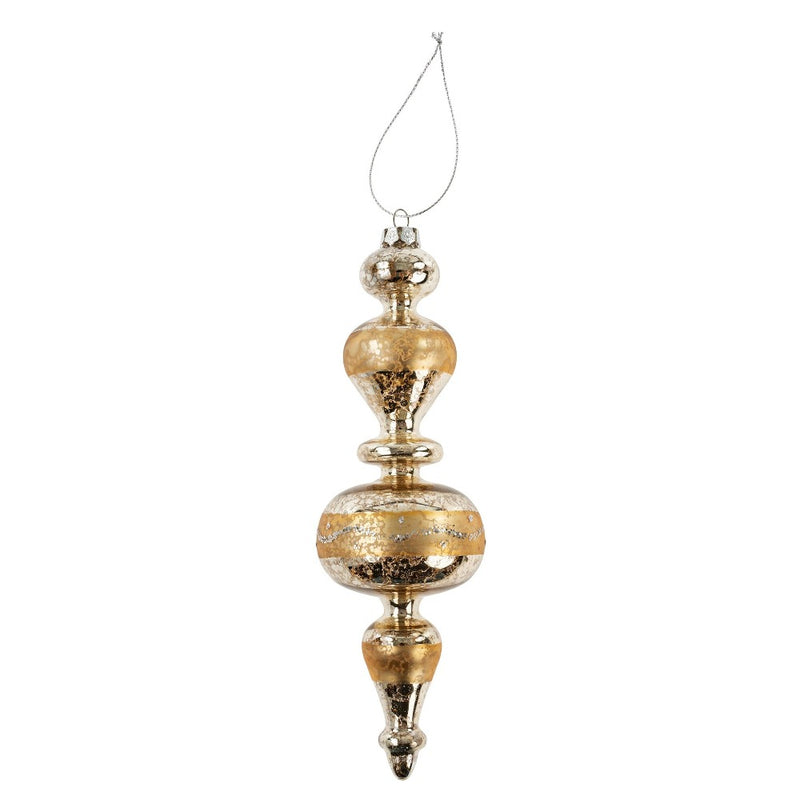 Spindle Glass Ornament - Gold