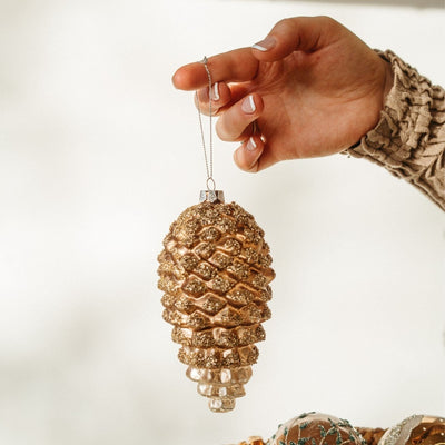 Brown Glass Pinecone Ornament